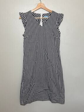 Women's Size 4 J. McLaughlin Joselyn Black & White Gingham Ruffle Stretch Dress